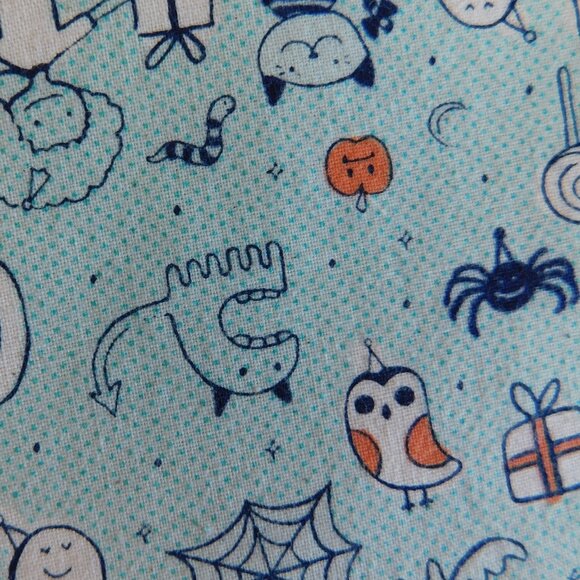 Lil Monsters Tricks & Treats Party Cotton Steel Halloween ghost cat fabric BTHY - Picture 8 of 16